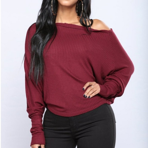 Fashion Nova Sweaters - Off With His Head Top - Burgundy